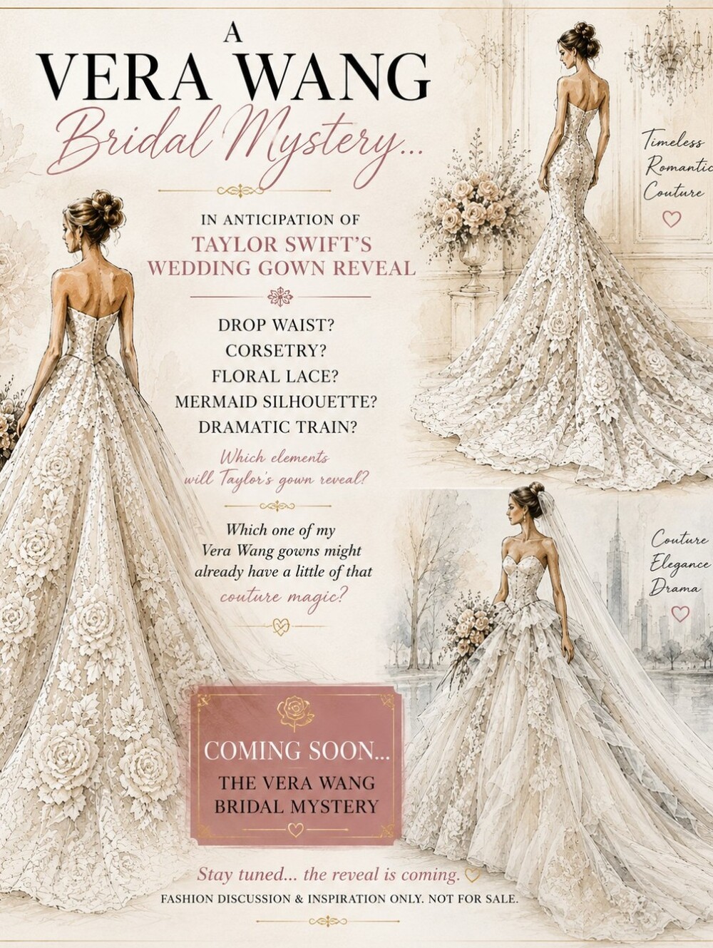 Taylor Swift Wedding Gown Mystery 👰🏻‍♀️✨ Which Vera Wang Wedding Gown ?